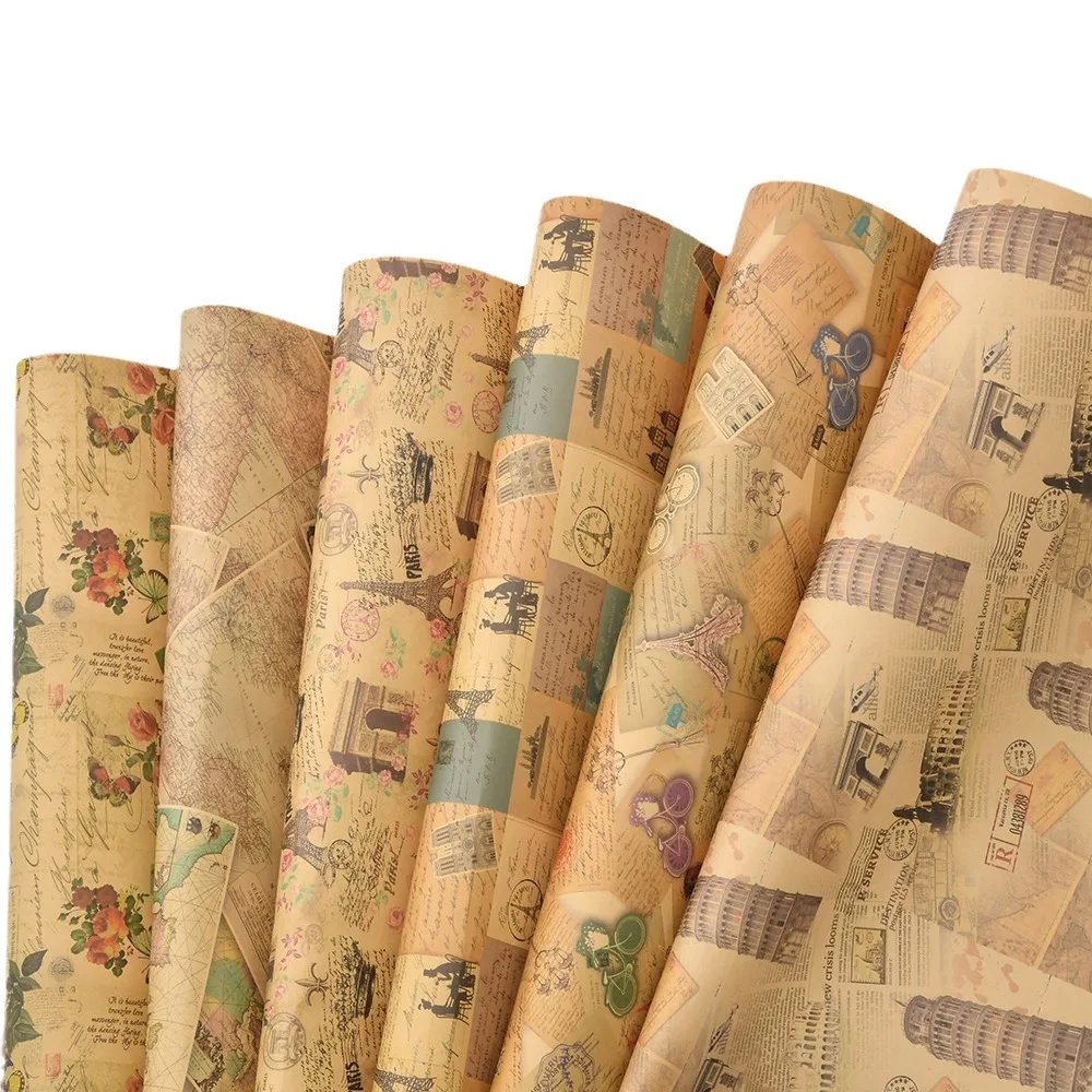Carta Da Regalo Kraft,Carta Di Compleanno,6 Fogli Kraft Con Etichette Corde E Adesivo 88060933 - 11