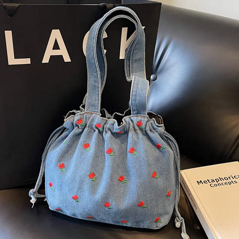 Spacious Denim Fashion Designer Shoulder Bag - High Quality & Durable Commuter Tote