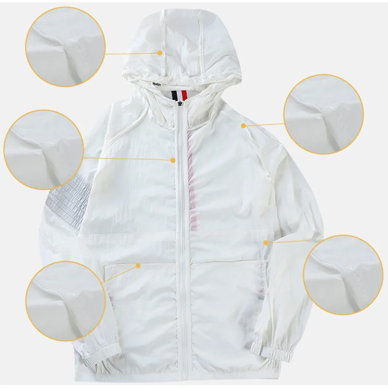 Men's Summer Clothing Golf Sports Lightweight Jacket Outdoor Quick drying Breathable Men's Leisure Sunscreen Hooded Top Waterproof Sunscreen Jacket