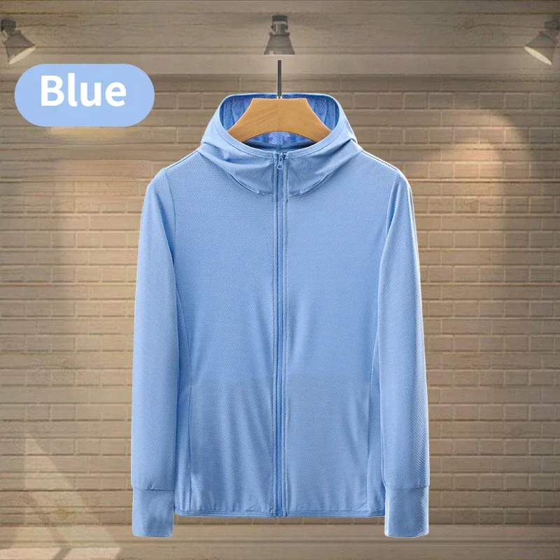 Running Protective Clothing Ice Hooded Trendy Sun Protection Clothing for Men's Sportswear Thin Breathable Jacket Coat sports jacket sunscreen coat