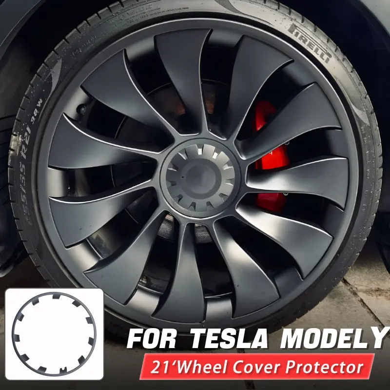 

21 Inch Wheel Hub Protection For Tesla Model Y Performance Rim Patch Protectors ABS Wheel Covers hubcaps 2021 2022 2023 2024