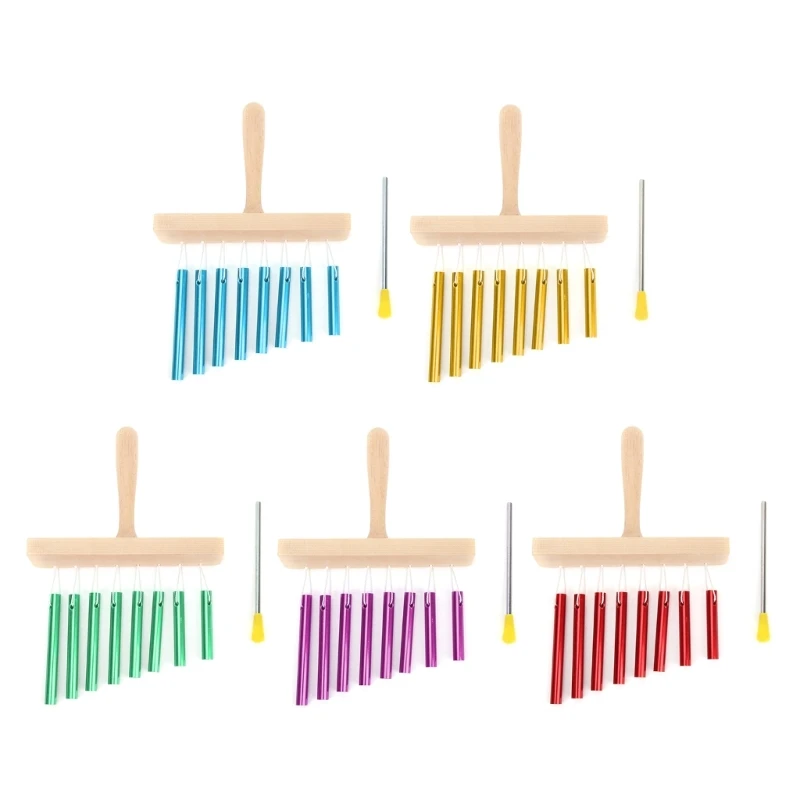 

Bar with Cord Childrens Toy Set Bar Chimes 8 Tone Hand Bells with Knocker