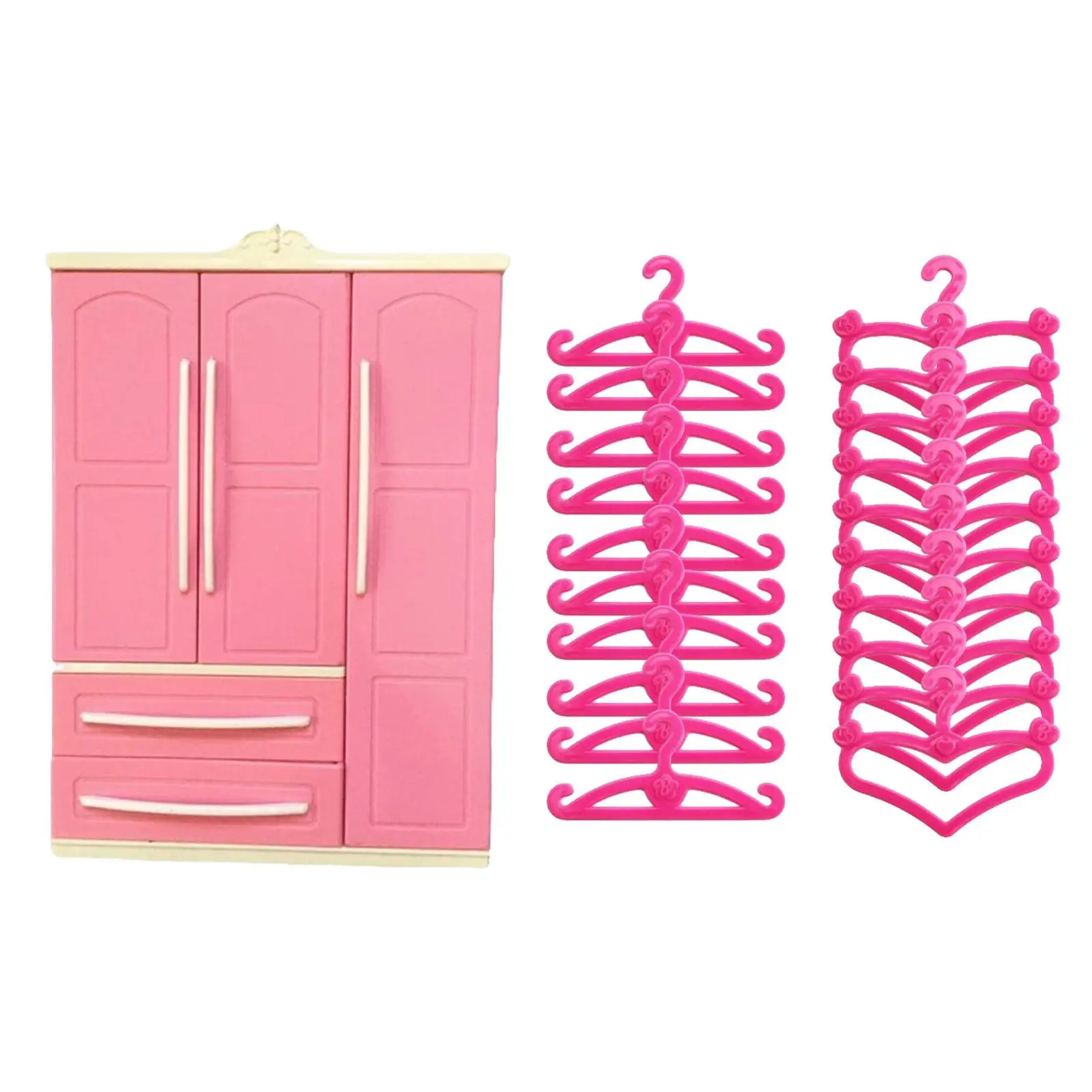 Doll Closet Wardrobe Clothing Organizer with 20 Clothes Hangers Decor -  AliExpress