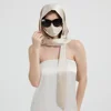 New Style High Quality Silk Hat Scarf Cap Double Layer Hat Sun Hat For Women Girl 4