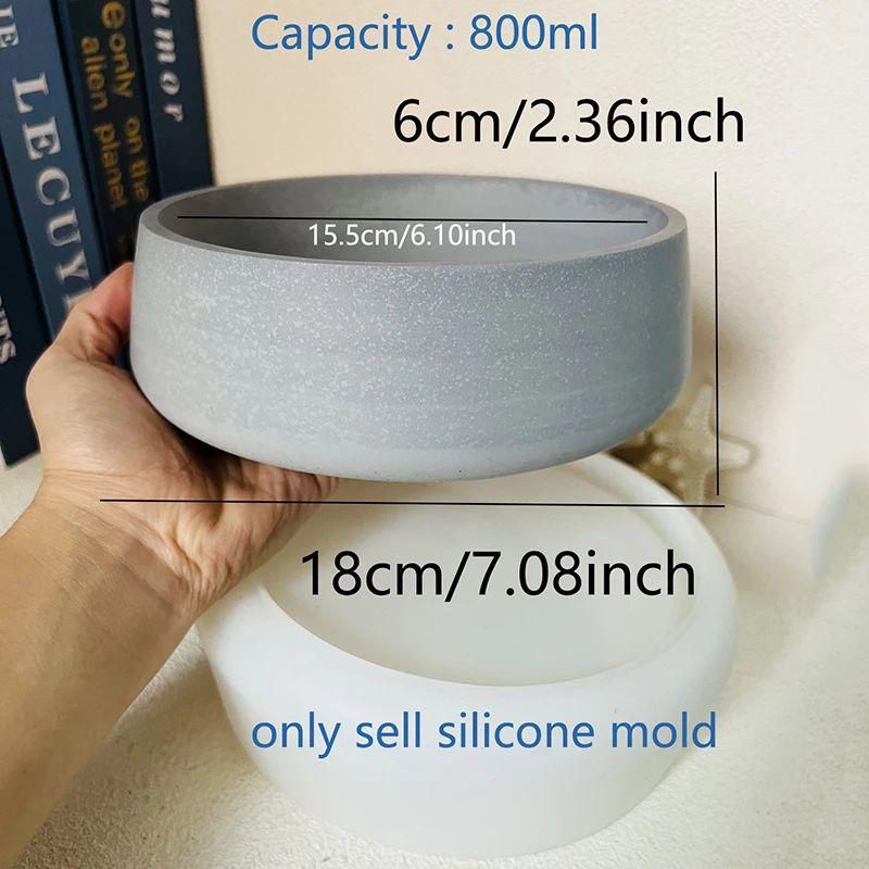 Silicone mold Round Bowl Shape Cement Candle Cup Vessel Mold Large Terrazzo Candle Bowl