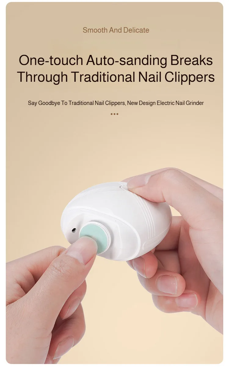 Electric Baby Nail Trimmer Rechargeable Safe Automatic Nail Grinder_voghion.com