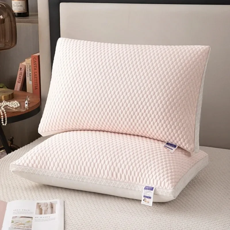 2025 new summer feather silk pillow cool Doudou ice silk pillow breathable mesh edge three-dimensional pillow core 4