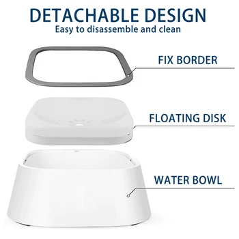 Dog Drinking Bowl Floating Pet Dog Water Feeder Bowl with Waterproof Cloth Mat Splash-free Plastic Water Dispenser 5