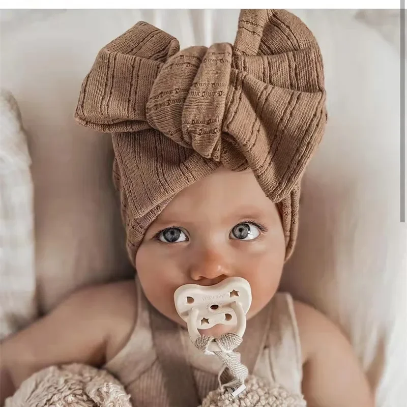 Baby Headband Hair Accessories Infant Girl Hairbands Bows Elastic Turbans for Newborn Babies Cotton Knitted Hair Band Baby Items - 2