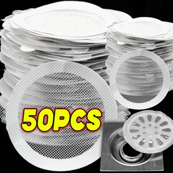 5/50PCS Usa E Getta Scarico A Pavimento Adesivo Anti-blocco Filtro Schermo Catcher Capelli Tappo di Scarico Copertura Cucina Accessori Per il Bagno 1