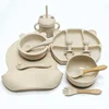 11pcs Children's Tableware Set Baby Silicone Bowl Set Baby Complementary Bowl Food Grade Silicone Fork Spoon Bowl 1