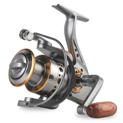 Premium Spinning Fishing Reel with CNC Metal Spool, 5.2:1 Gear Ratio, and 26LB Max Drag for Freshwater and Saltwater (Metal Color)