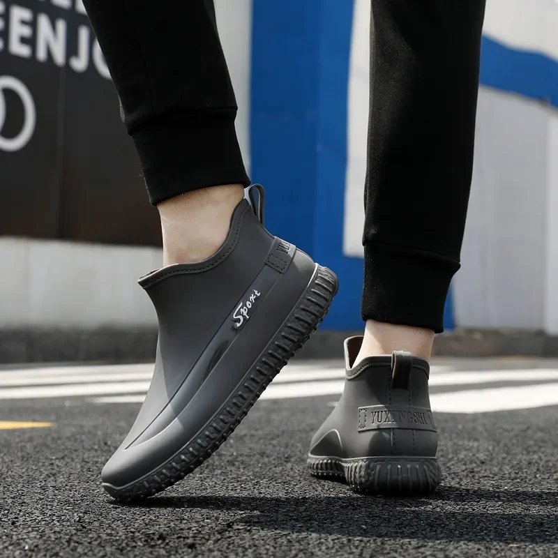 Rubber Waterproof Shoes Rainy Rubber Shoes For Mens Short Rain