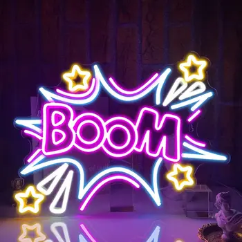 Boom LED Neon Sign – Colorful Comic Wall Decor