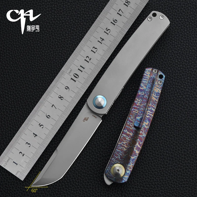 

CH 1005 Akemi Lastest Folding Knife High Hardness Sharp M390 Blade Gorgeous Titanium Alloy Outdoor Camping Survival BBQ Tool