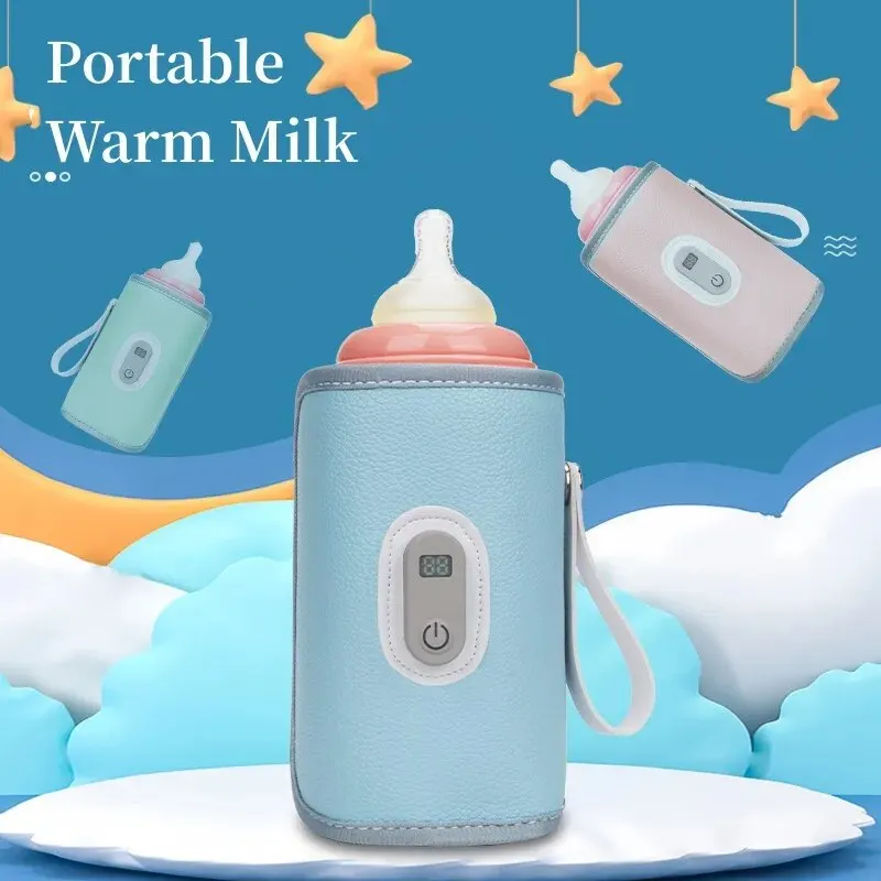  Digital Milk Bottle Insulation Cover for Children Universal Heating Milk Bottle Cover for Infants Outdoor Portable Milk Warmer 