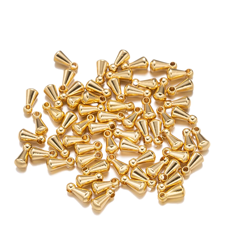 20 Stück Edelstahl Wassertropfen Kordel Charms End Bead für Halskette Armband Crimp Enden Verlängerungsketten Schwänze Verschluss Anhänger – Detail 4