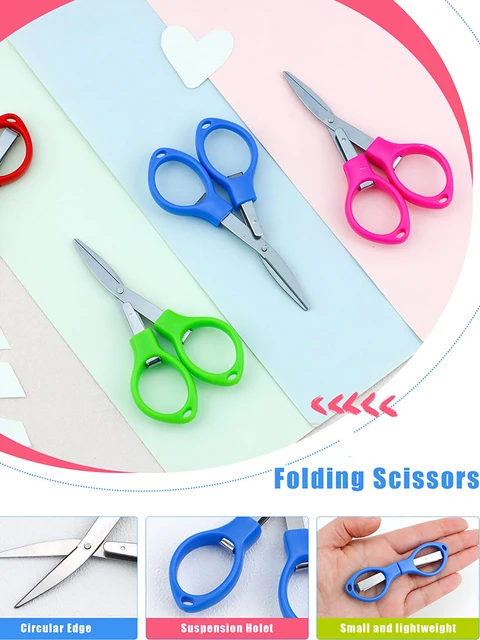 Nursing School Essentials Portable Folding Stainless Steel Scissors Mini Folding Scissors Travel Scissors Badge Reel