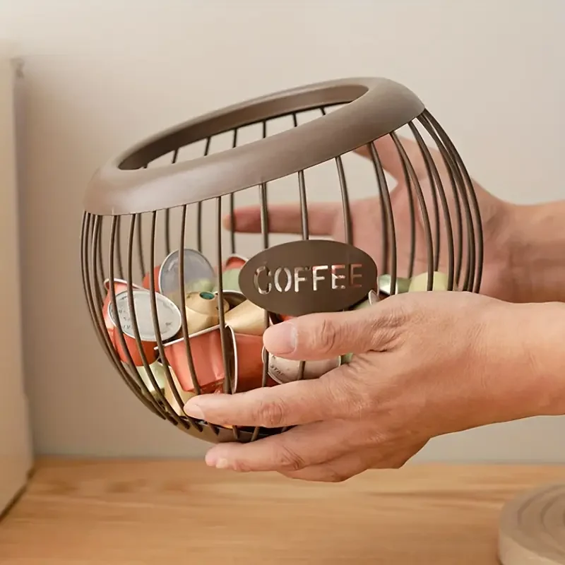 1PC Iron Coffee Capsule Holder Fruit Snack Storage Rack Multifunctional Hollow Coffee Pod Storage Rack Home Cafes