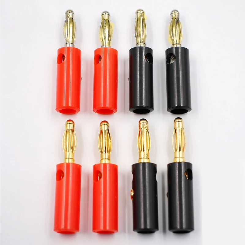 10-Pack Premium Silver Banana Speaker Plugs for Audio/Video Cable Connection