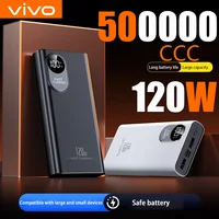 VIVO 120W 50000mAh Power Bank Super Fast Charging Battery High Capacity Digital Display PowerBank for iPhone Samsung Redmi