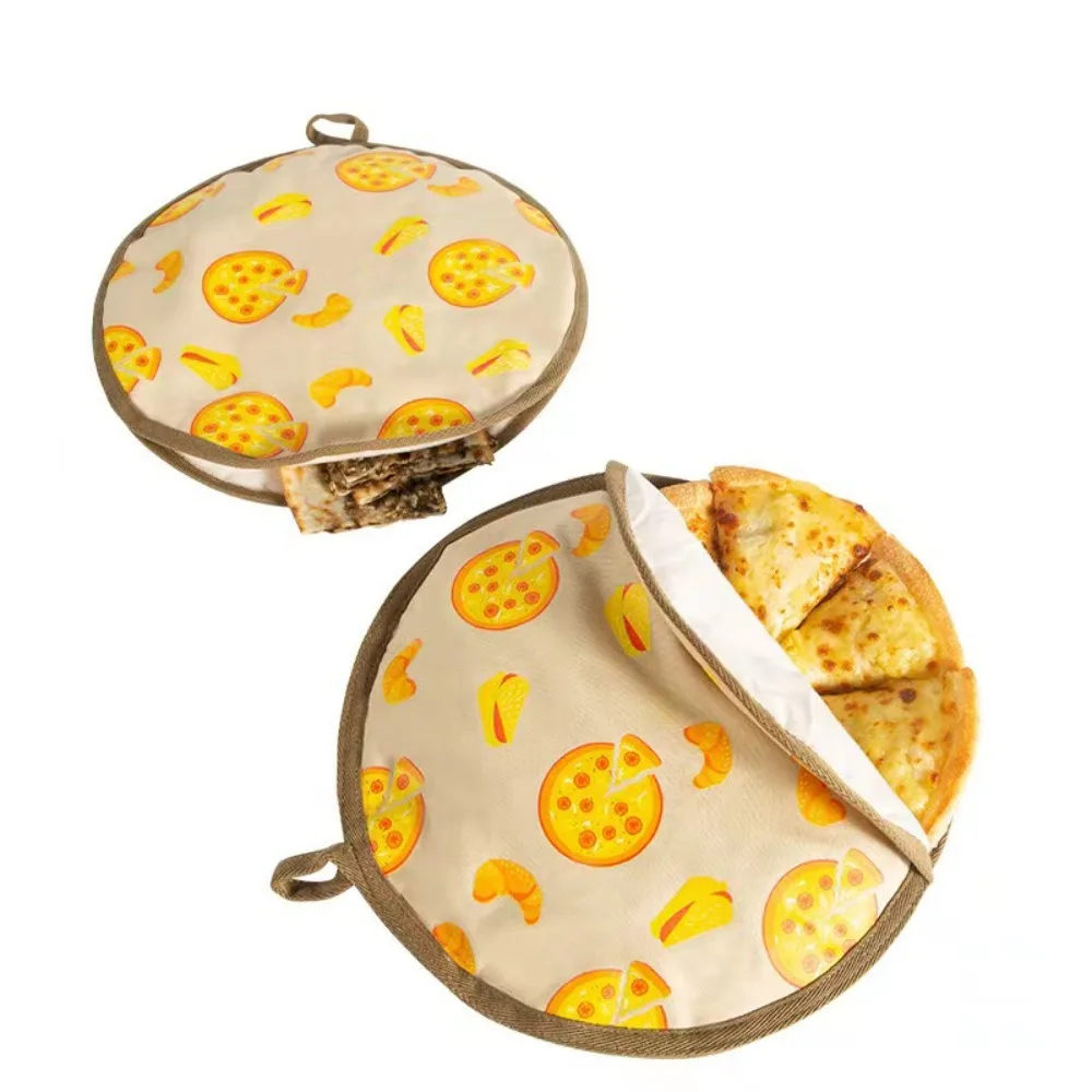 

Cotton Corn Cake Bag Easy to Clean Round Beige Food Insulation Bag 11.8"×11.8" Hook Design Pie Bag Food Storage