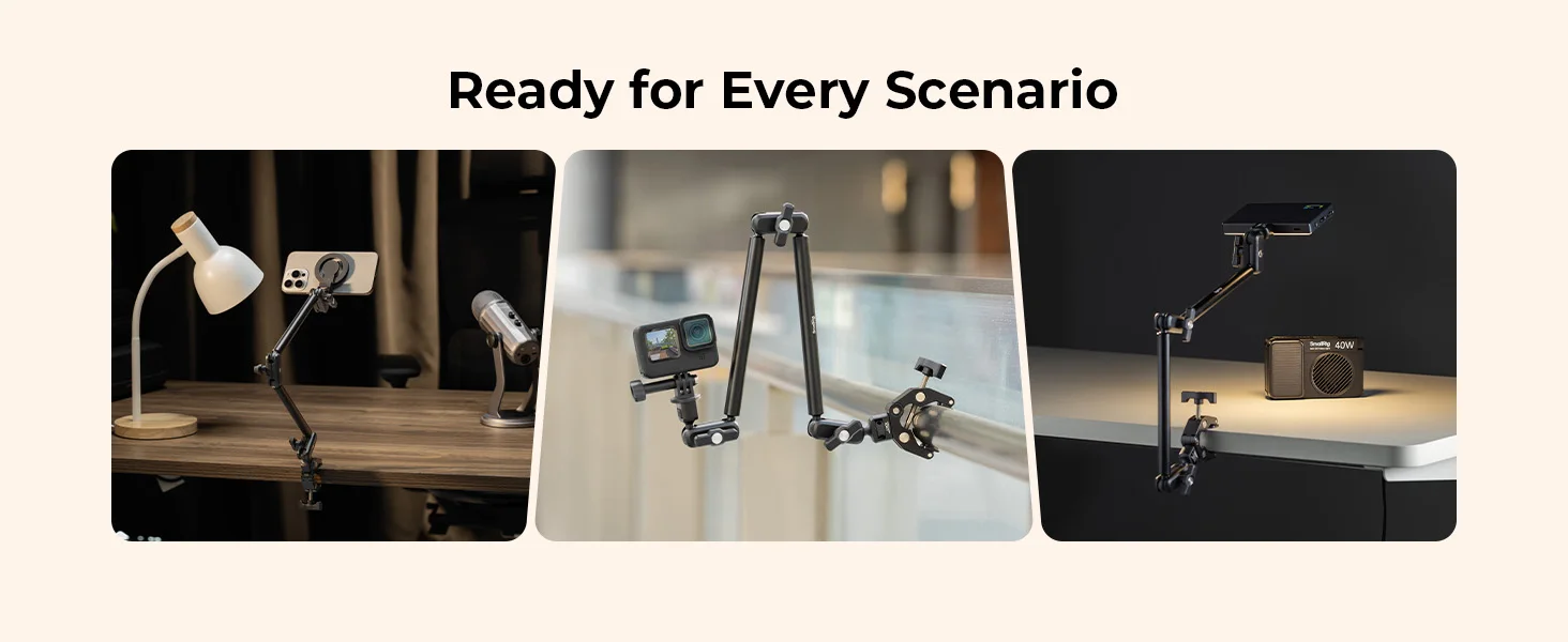 SmallRig Desktop Magic Arm mit verstellbarem Krabben-förmigem Klemmset MagSafe-kompatibel verhindert Durchblutungslast 0,5 kg für iPhone – Detail 7