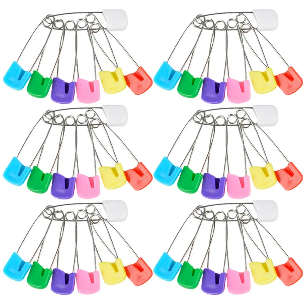 100Pcs 안전 핀 기저귀 핀 조절 가능한 잠금 의류 고정 장치 기저귀 옷용 경량 안전 핀