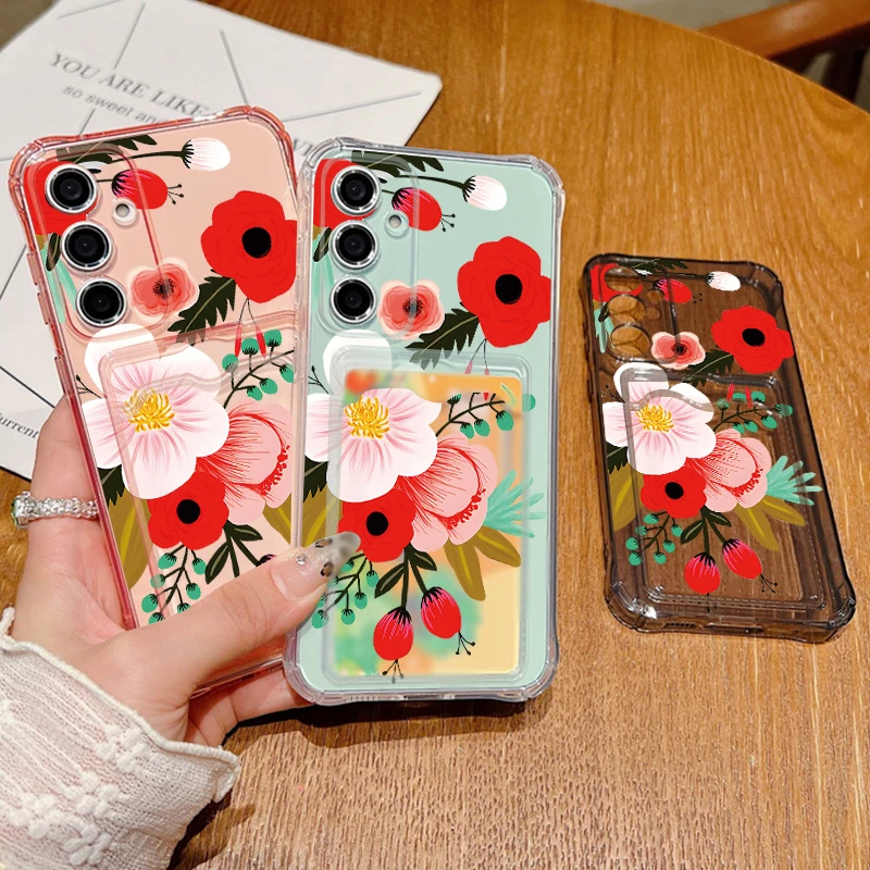 Big Red Flower Card Case