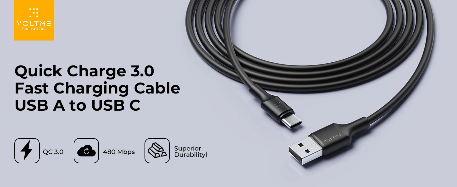 VOLTME 3A USB Type C Cable For Xiaomi Samsung Galaxy S24 Fast Charging USB Charging Data Cable 18W For iPhone 15 iPad Poco USB C
