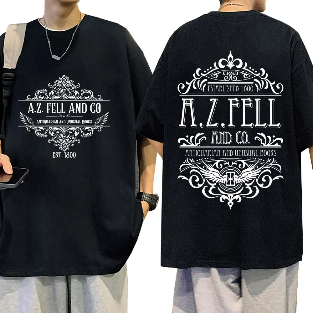 Good Omens A Z Fall And Co Libri Antiquarian E Insoliti Magliette Uomo Donna Moda Vintage T-Shirt Estate 100% Cotone