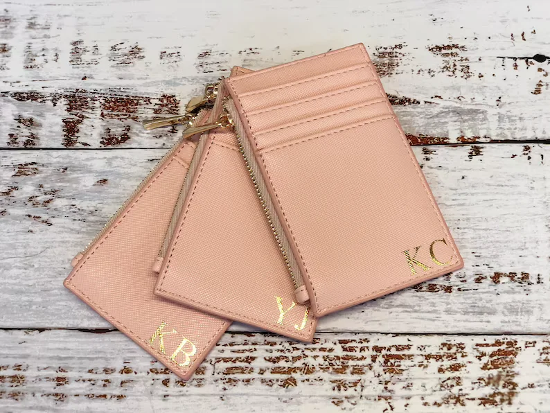 Monogram Purse Personalised Card Holder Women's Wallet Personalized thank You Gift Minimalist Wallet Personalised Gift
