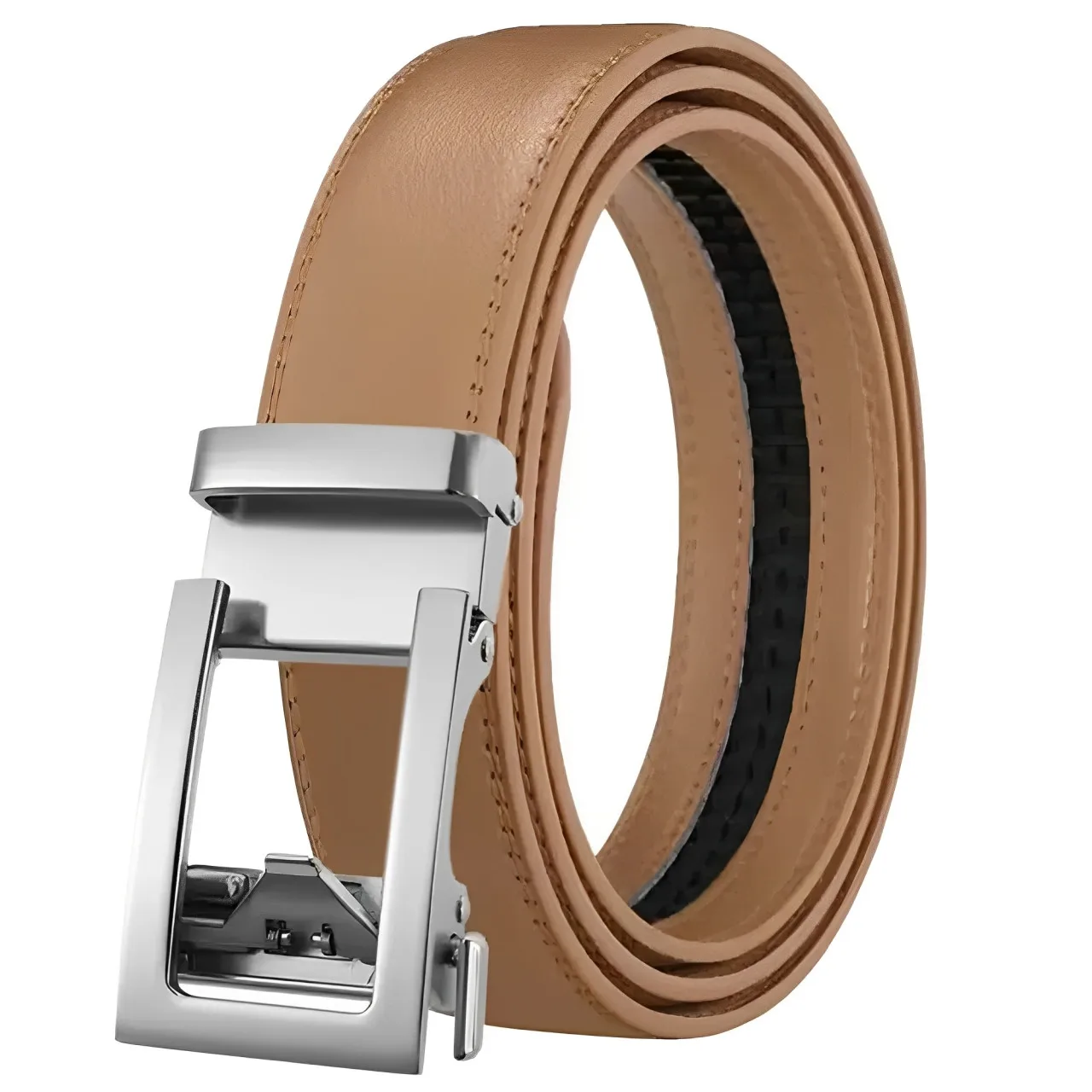 Luxury Men's Leather Belt - High Quality Designer Craftsmanship in White, Blue, Red, Brown