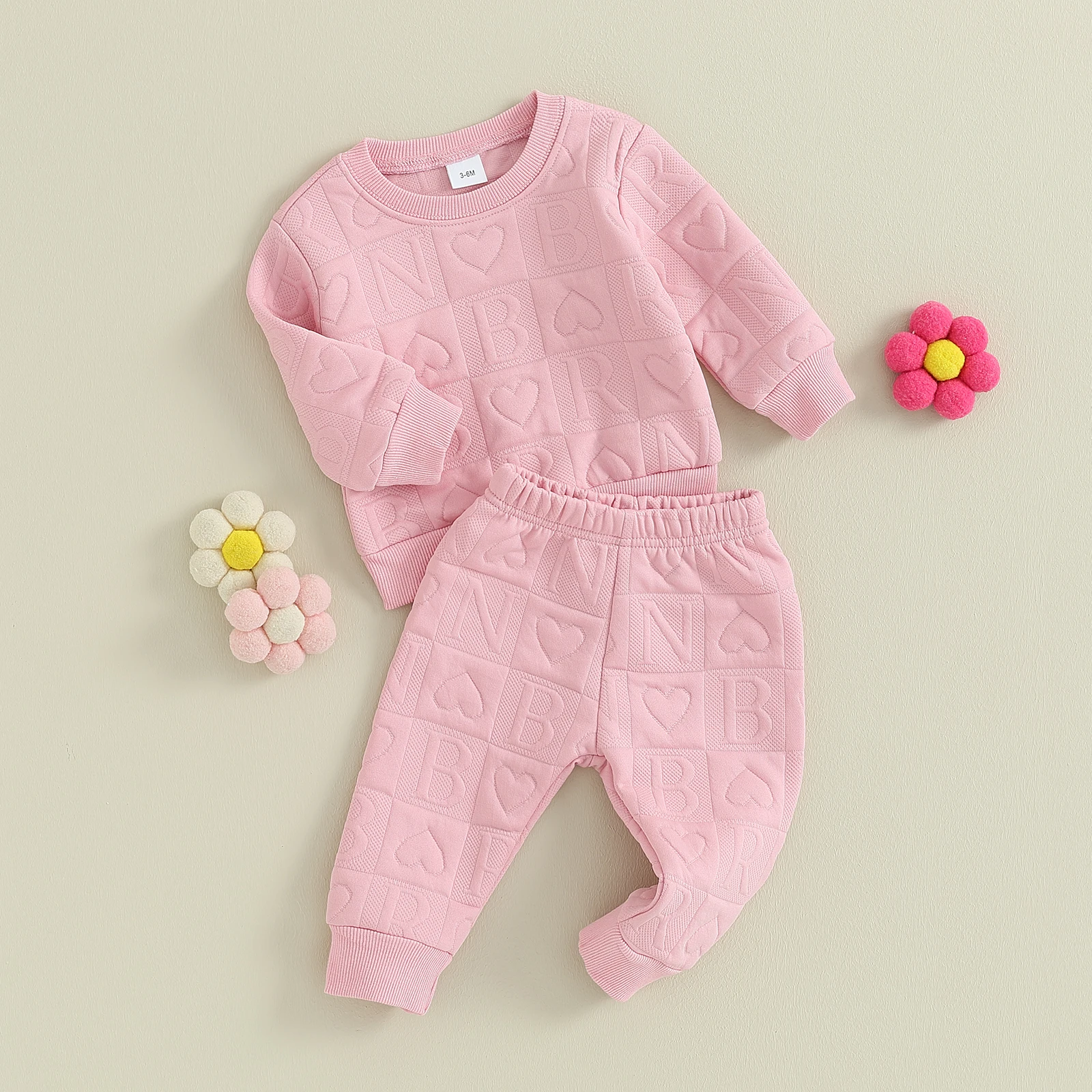 

Детские комплекты одежды для новорожденных на осень и весну, комплект из топа и брюк с длинным рукавом для маленьких девочек