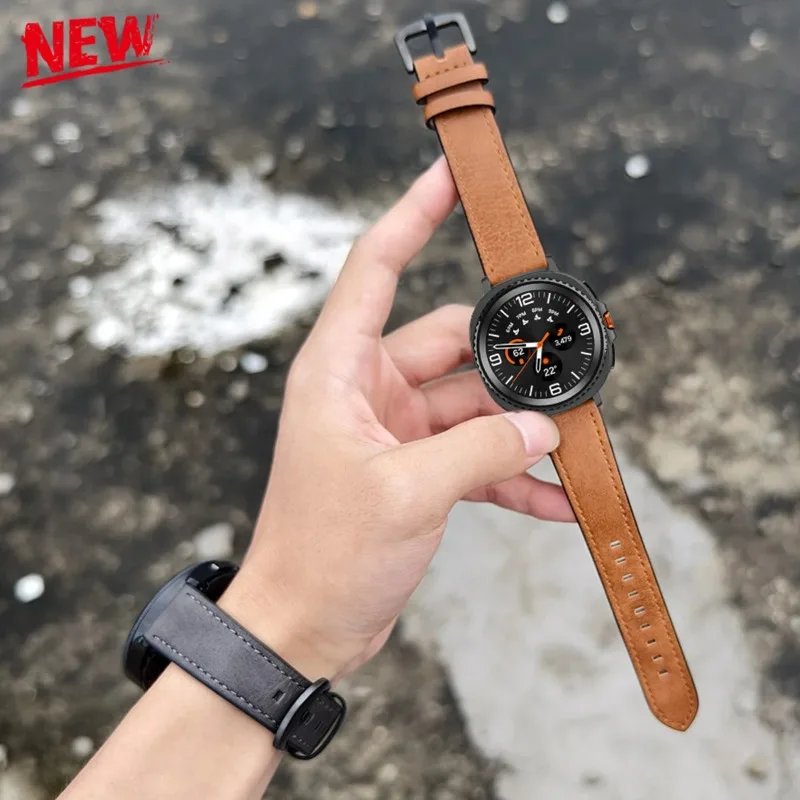 Premium Leather Sport Watch Strap - Seamless Design for Ultimate Comfort
