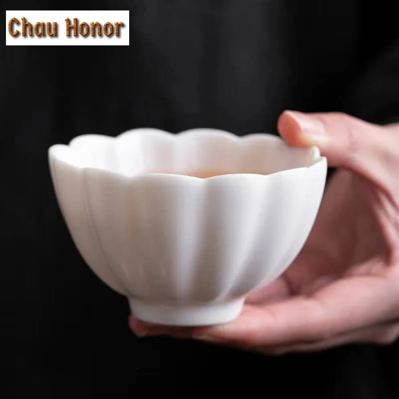 Boutique Ru Kiln Ceramic Small Teacup Handmade Household High-end Chinese Kung Fu Teaset Tea Ceremony Accessories Drinkware Gift