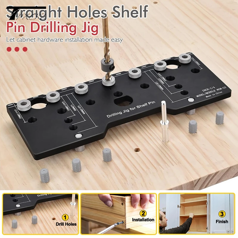 

Булавка для полки, булавка для полки, направляющая для сверления, точный монтажный шаблон для шкафа, зажим 32 мм, деревообрабатывающее прямое отверстие