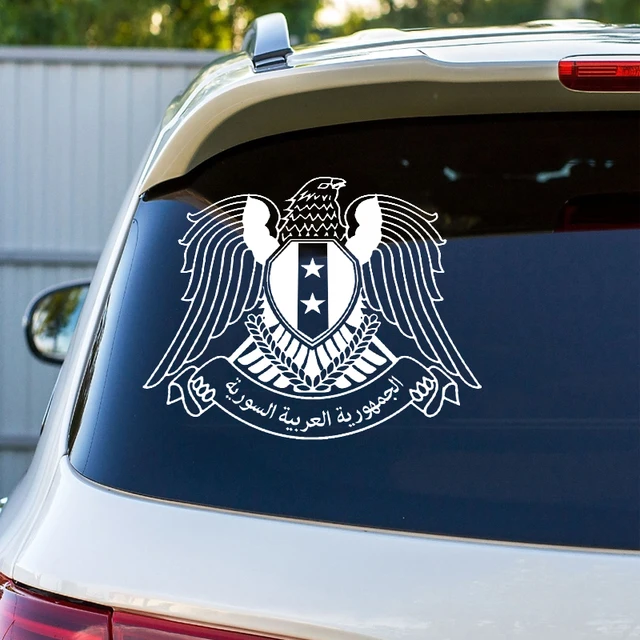 Various Sizes Vinyl Decal Coat of Arms of Syria Sticker Waterproof