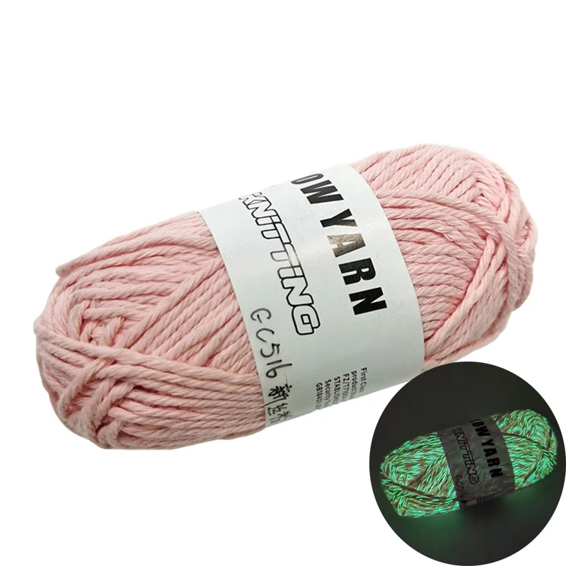 야광 폴리에스터 기능성 손 니트 소재 카디건 스카프, 야광 면사, DIY 바느질 액세서리, 50g