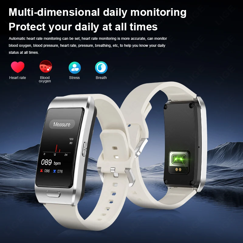 LIGE 2 In 1 Smart Watch With Earbuds Smartwatch TWS Bluetooth Earphone ECG Heart Rate Monitor GPS Tracker Sports Fitness Watch