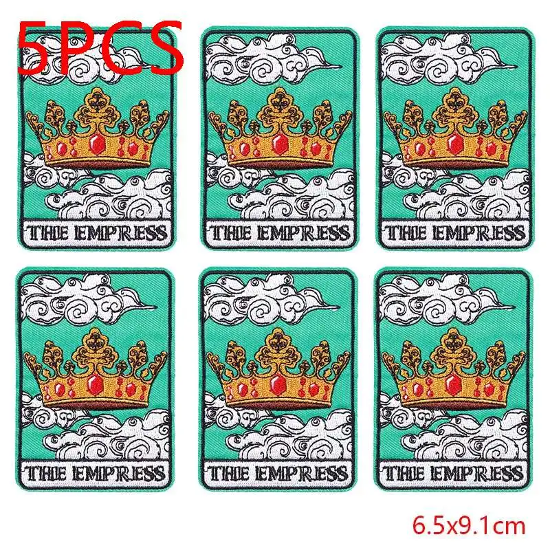 Description Picture 3 of item5PCS/Lots Animal Tarot Cards Patch Cartoon Embroidered Patches For Clothes Jacket Backpack Iron On Patches For Clothing Stickers