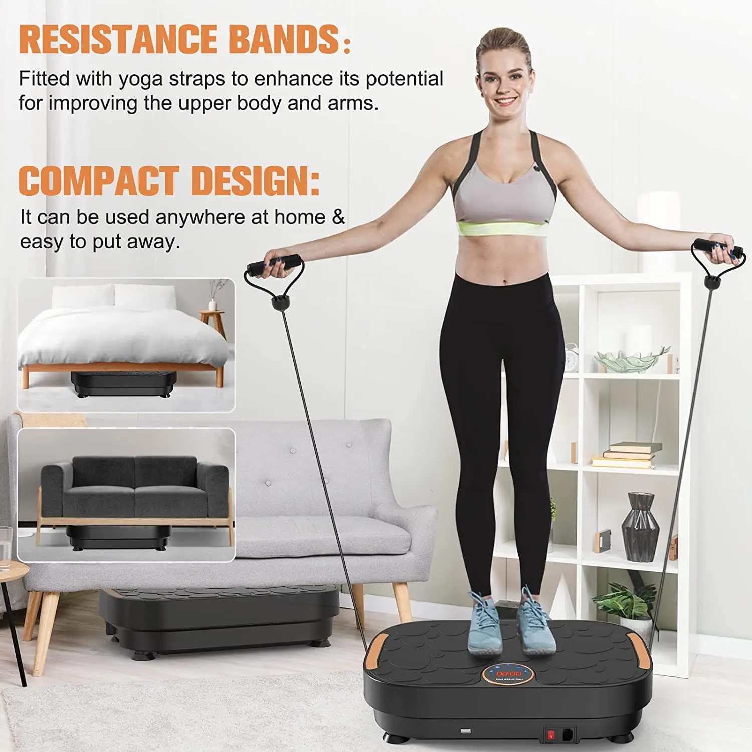 Relife Sports Vibration Plate Exercise Machine Full Body Shaker Workout Fitness Vibrating Platform Weight Loss Exercise Board