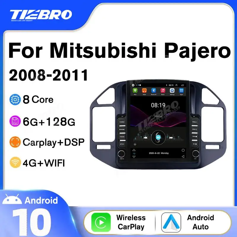 

Автомагнитола Tiebro для Mitsubishi Pajero V73 V68 2008-2011 Android 10, Авторадио, навигация GPS, мультимедийный плеер, головное устройство для Carplay