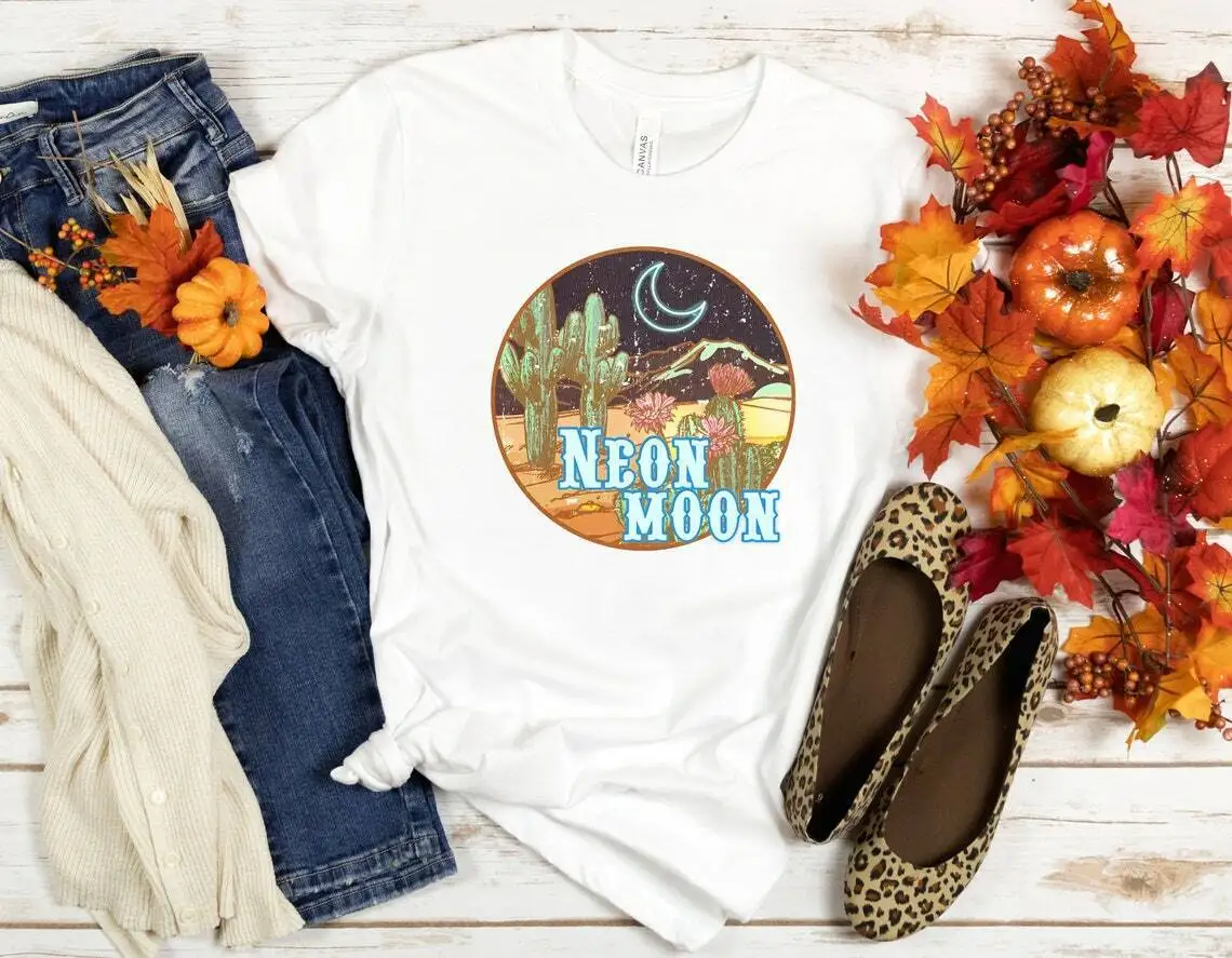 George Strait Cream Tee Neon Moon Album T Shirt In Bianco E Nero S-4Xl Zc857 Maniche Lunghe