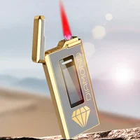 New Creative Solar Rechargeable Lighter Metal Red Flame Modern Simple Personality High-end Inflatable Gift Lighter Men's Gift 2
