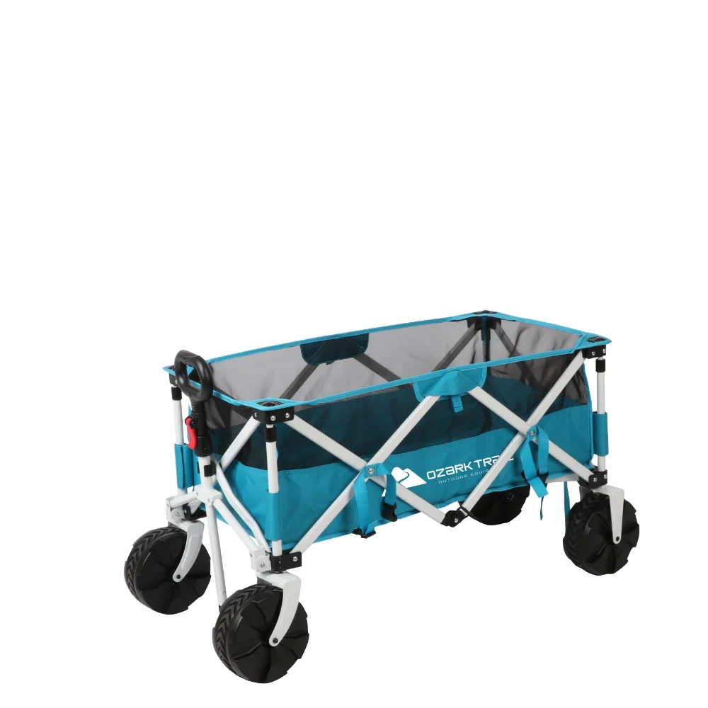 Ozark Trail Sand Island Beach Wagon Cart, Outdoor and Camping, Blue, Adult Beach  Trolley Folding Cart - AliExpress