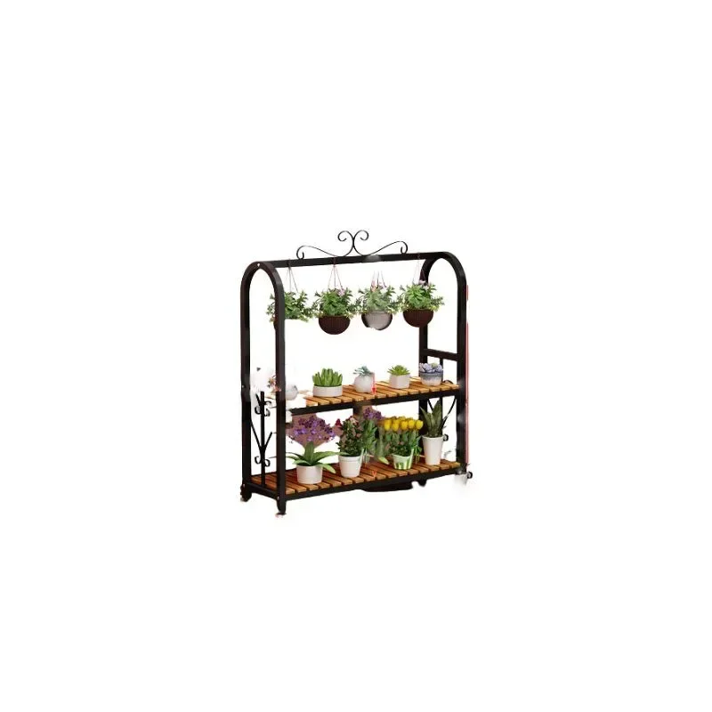 Tiered Metal Plant Shelf Floor Hanging Flower Plant Shelf Furniture