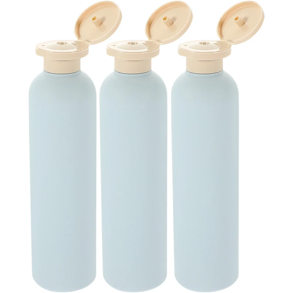 

3 Pcs Light Blue Flip-top Lotion Bottle 260ml Shower Gel Shampoo Travel Bottles for Empty and Conditioner Hdpe Plastic