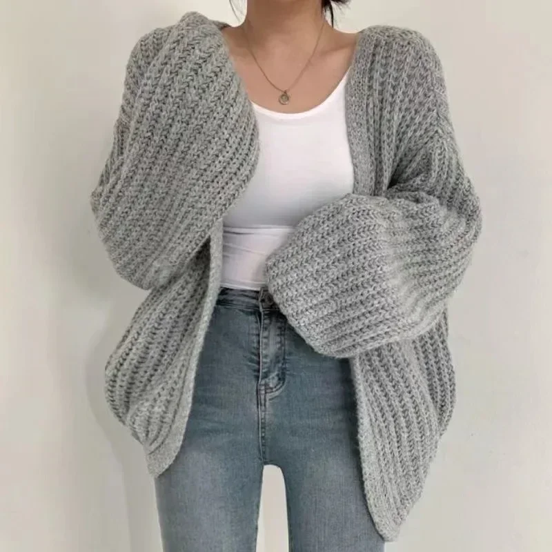 2024 Women’s Chic Korean Knit Cardigan – Short Vintage Poncho Top - Image 4