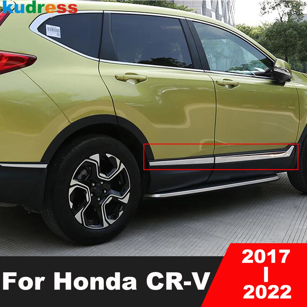 

Side Door Body Molding Trim For Honda CRV CR-V 2017 2018 2019 Chrome Car Door Panel Streamer Garnish Strip Sticker Accessories